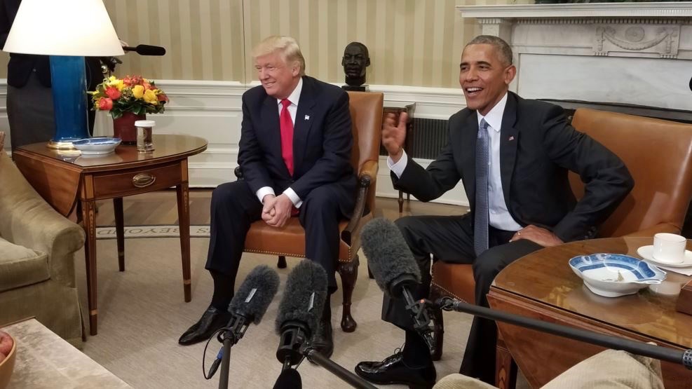Obama and Trump - First meeting.