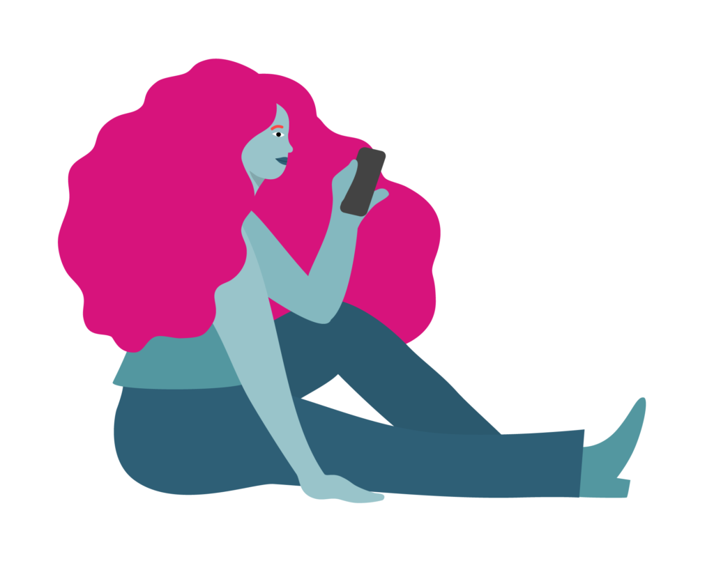 Person on cell phone - illustration