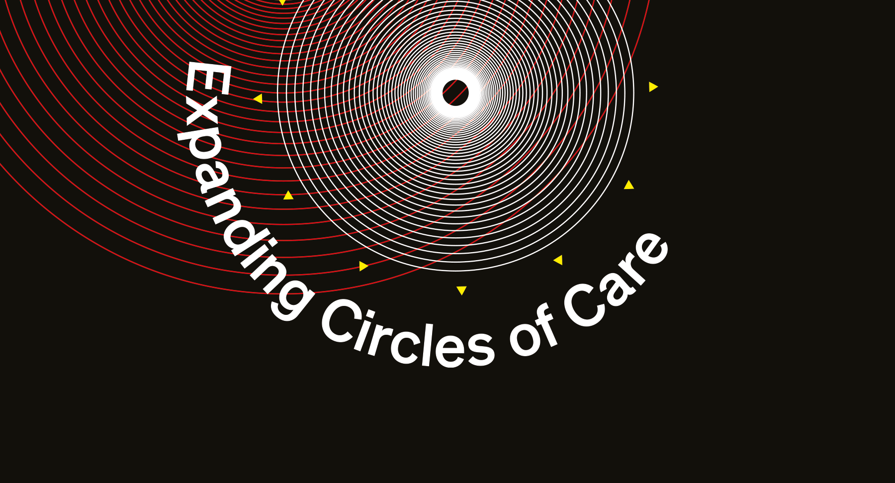 Abstract illustration with overlapping circles and Indigenous motifs